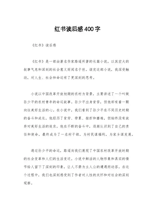 红书读后感400字