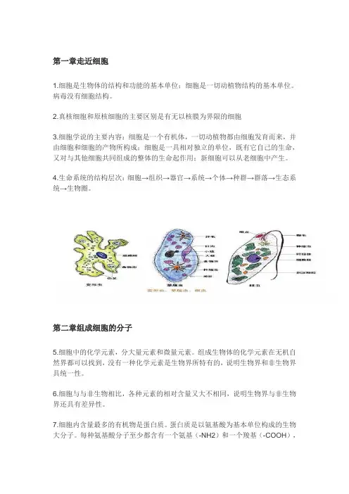 分子与细胞知识点归纳
