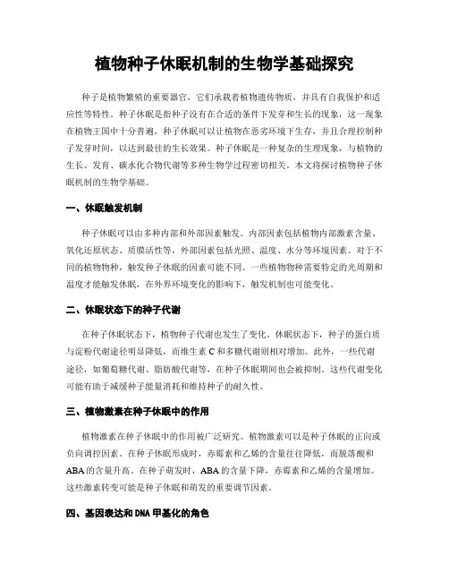 植物种子休眠机制的生物学基础探究