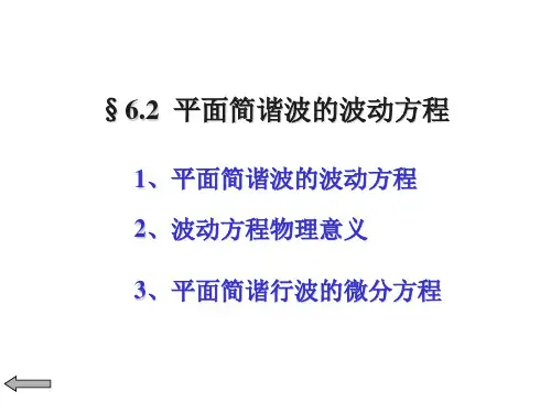 6-2平面简谐波的波动方程
