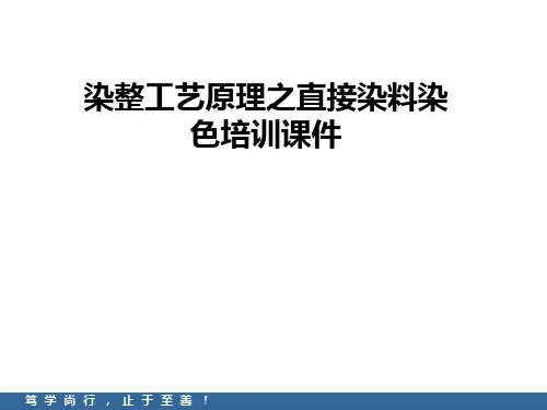 染整工艺原理之直接染料染色培训课件