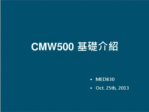 CMW500基础介绍