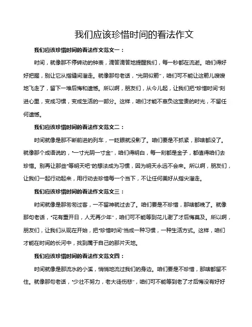 我们应该珍惜时间的看法作文