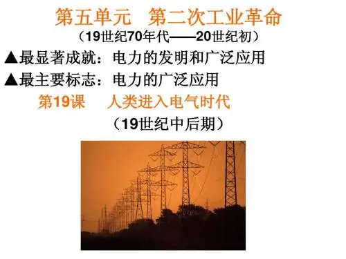 九年级历史上册《人类进入电气时代》简明课件