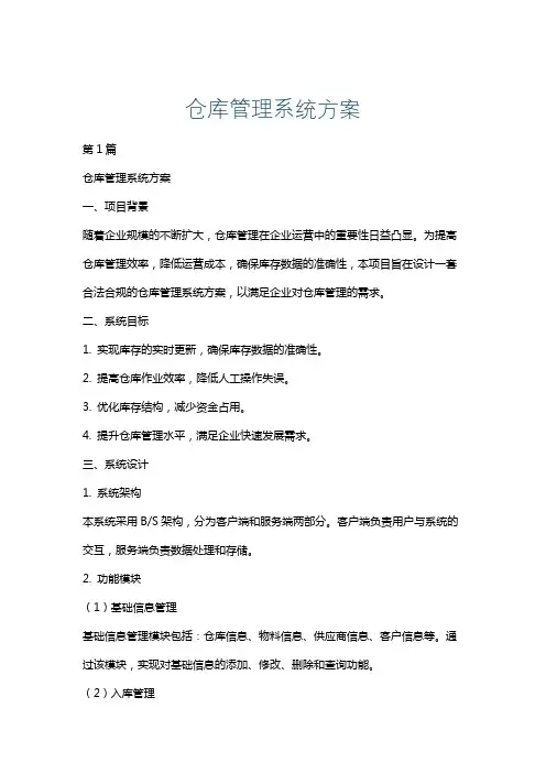仓库管理系统方案
