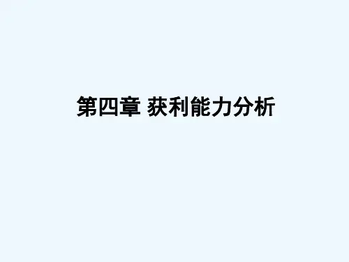 财务报表分析之获利能力分析 