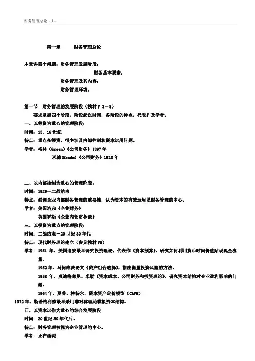 第一章财务管理总论