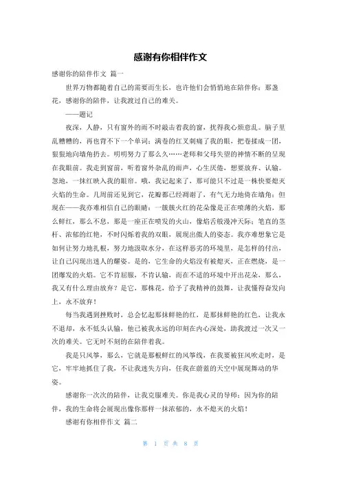 感谢有你相伴作文
