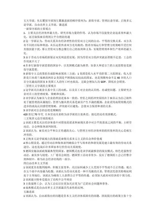 1章劳动关系理论第1节各学派观点