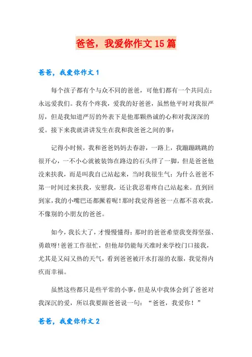 爸爸,我爱你作文15篇