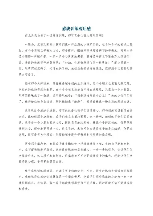 感统训练观后感