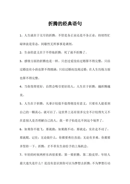 折腾的经典语句