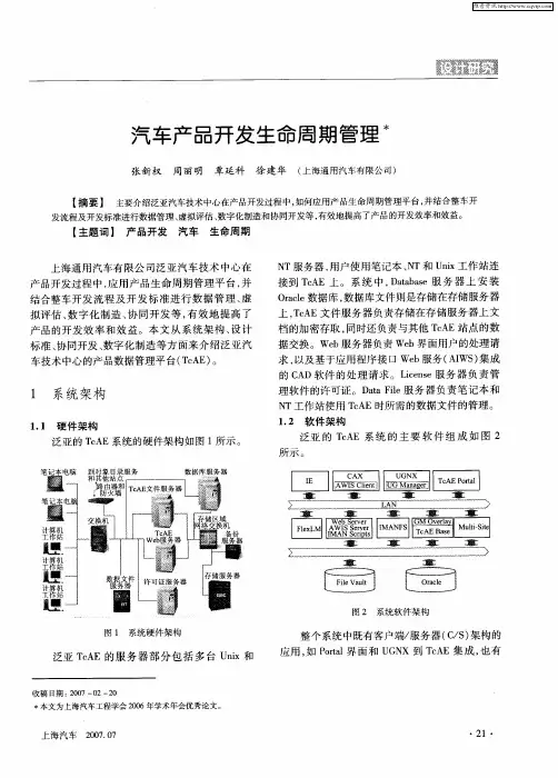汽车产品开发生命周期管理