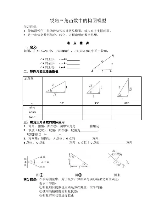 锐角三角函数中的构图模型