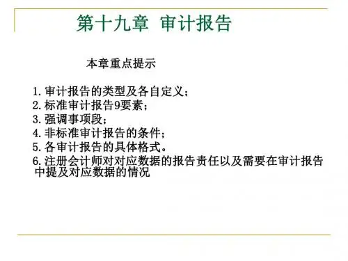 第十九章  审计报告