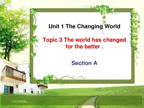 仁爱英语九年级上册Unit 1 Topic 3 Section A