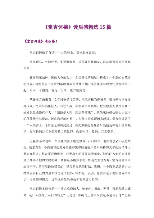 《堂吉诃德》读后感精选15篇_1