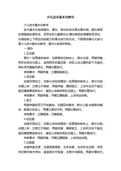 少儿武术基本功教学