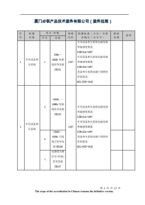 航空航天材料测试项目及标准参考(三)