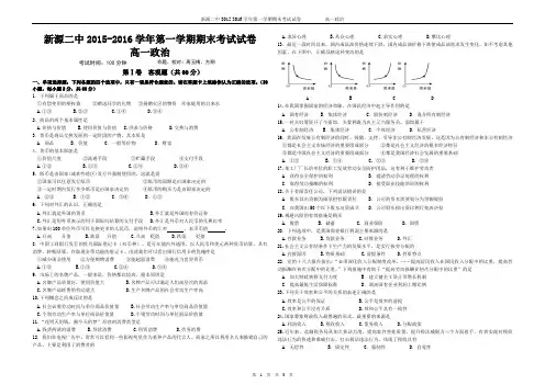 2015-2016高一政治第一学期期末考试