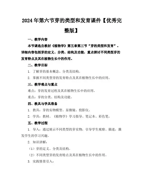 2024年第六节芽的类型和发育课件【优秀完整版】