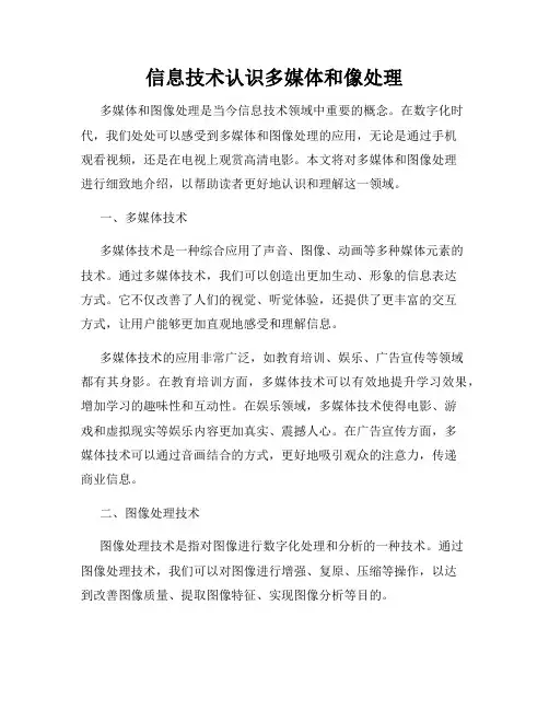 信息技术认识多媒体和像处理