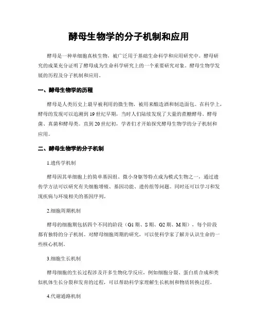 酵母生物学的分子机制和应用