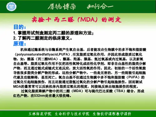 生化理论10  丙二醛(MDA)的测定