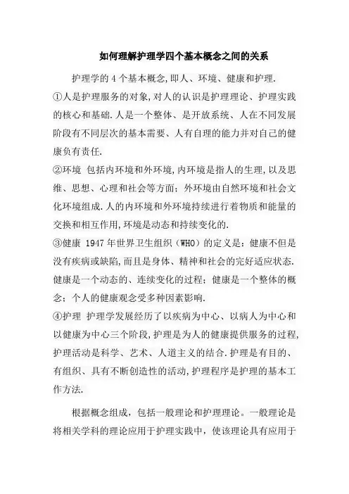 如何理解护理学四个基本概念之间的关系