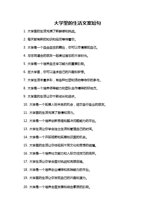 大学里的生活文案短句