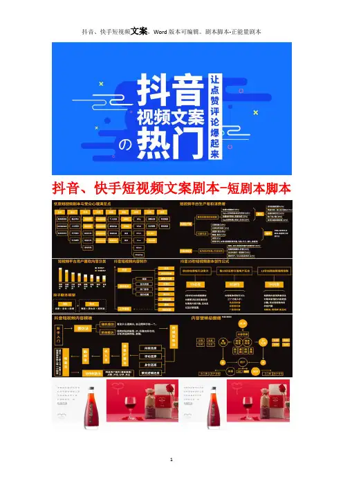 抖音、快手短视频文案剧本-短剧本脚本-正能量剧本