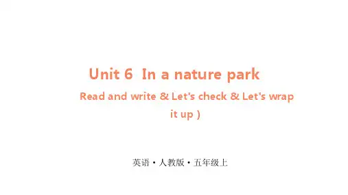 新人教版pep五年级上册英语Unit 6 In a nature park Read and write课件