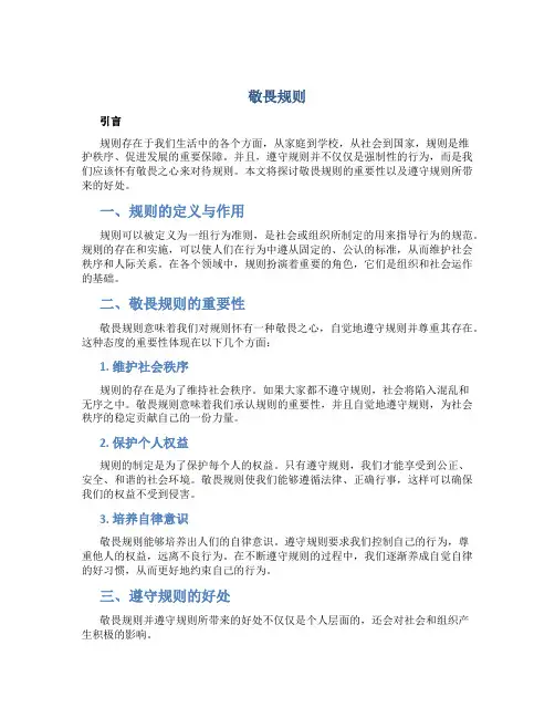 敬畏规则作文