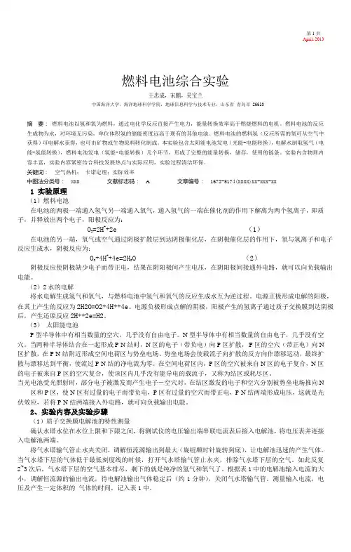 OUC燃料电池综合实验