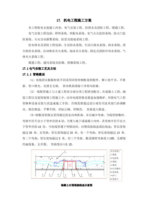 机电安装施工方案(含电气、给排水、消防、暖通专业)