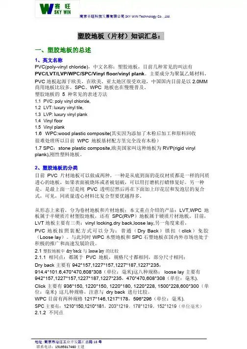 SPC，wpc.lvt之地板区别（南京赛旺）