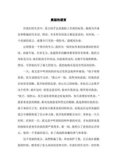 美丽的谎言作文800高中