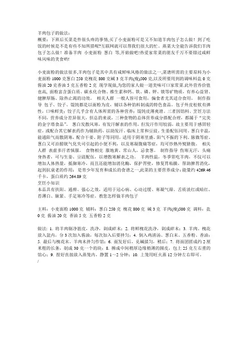 羊肉包子的做法