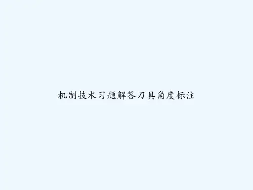 机制技术习题解答刀具角度标注 PPT