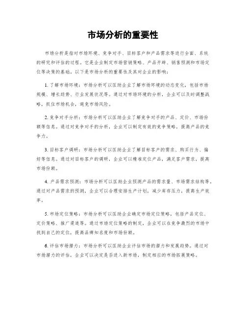 市场分析的重要性