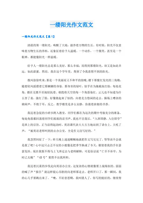 一缕阳光作文范文