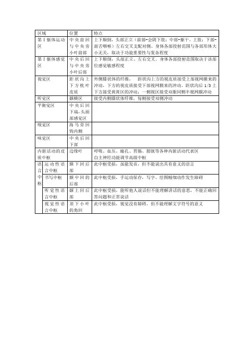 大脑功能分区
