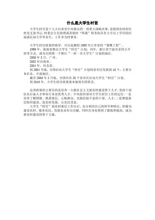大学生村官是什么
