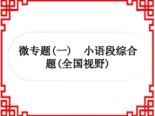 中考语文语文知识积累 5微专题(一) 小语段综合题(全国视野)