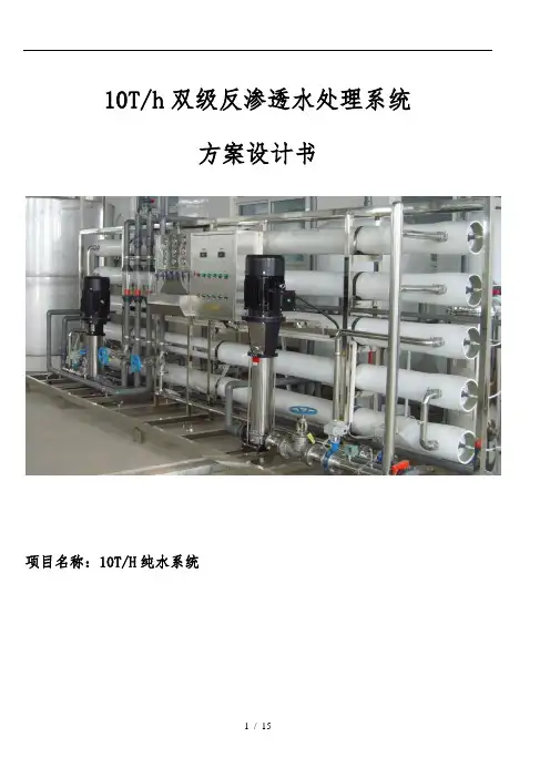 10吨双级反渗透方案