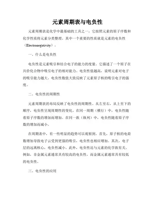 元素周期表与电负性