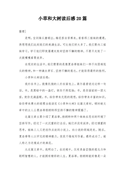 小草和大树读后感20篇