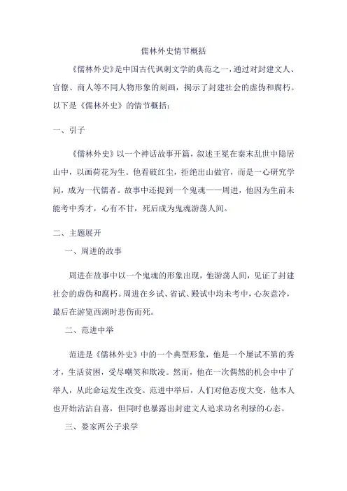 儒林外史内容概括。