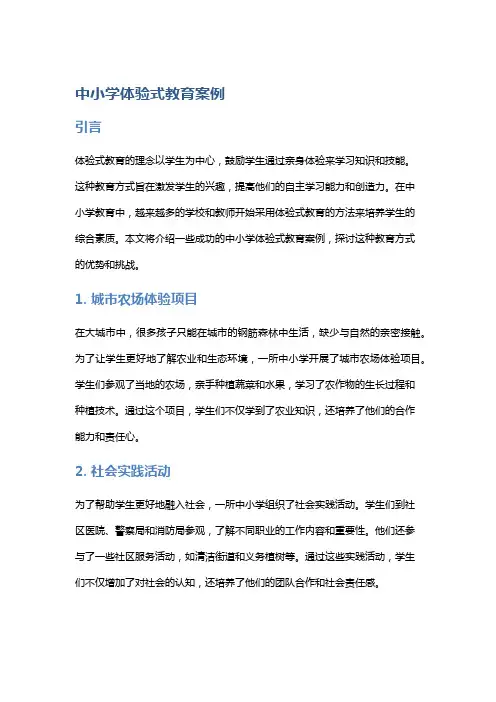 中小学体验式教育案例