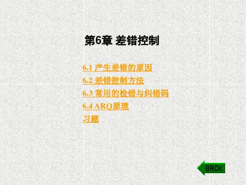 《计算机数据通信教程》课件第6章 差错控制